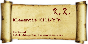 Klementis Kilián névjegykártya